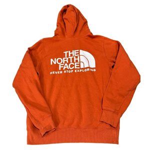 THE NORTH FACE‎ GRAPHIC PRINT ORANGE HOODIE MENS SMALL | E2